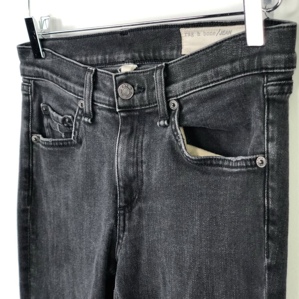 Rag & Bone Jeans Black Rock Holes Destroyed Skinny - Picture 6 of 8